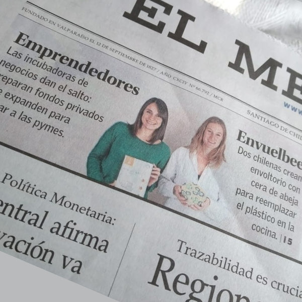 portada El Mercurio envuelbee Dos chilenas crean envoltorios con cera de abejas para reemplazar el plastico film en la cocina Innovacion