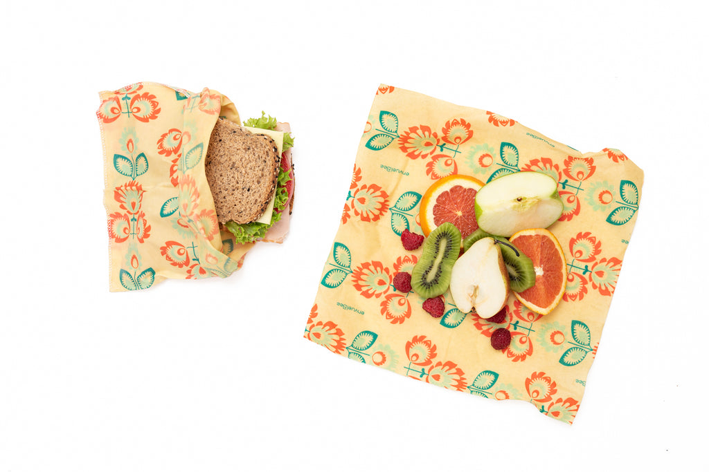 ENVUELBEE<br/>Envoltorio + Bolsa Reutilizable <br/>Snack Pack Folk Naranja